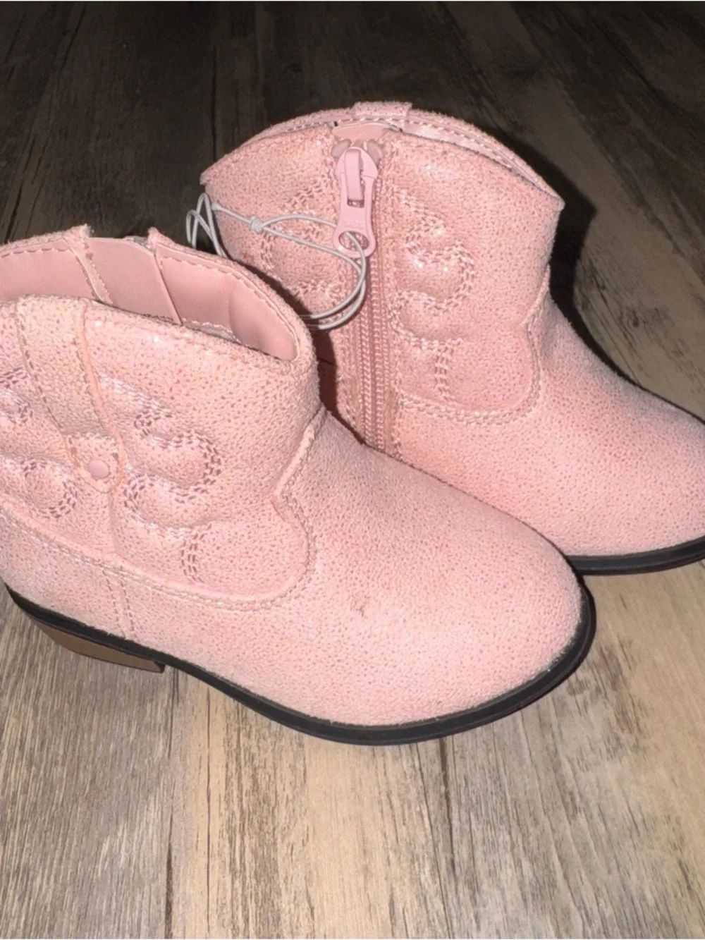 Cat & Jack Pink Glitter Toddlers' Cowboy Boots